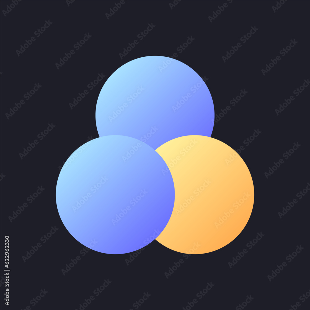 Poster filter flat gradient fill ui icon for dark theme. overlay effect for video editing. software tool. p