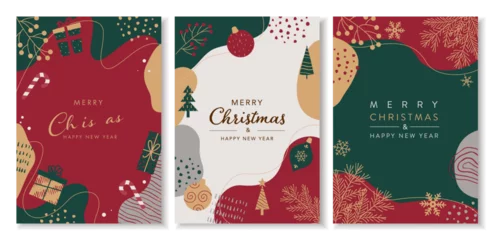 Foto op Plexiglas クリスマスのための抽象的なデザインの背景コレクション。ベクターイラスト。 © Honyojima