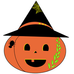 halloween pumpkin with hat