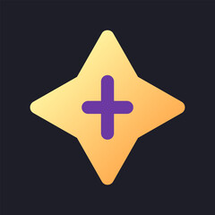 Blink transition flat gradient fill ui icon for dark theme. Video editing option. Visual effect. Pixel perfect color pictogram. GUI, UX design on black space. Vector isolated RGB illustration