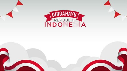 Indonesia Independence Day August 17th illustration animation footage
