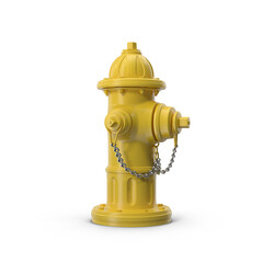 3d illustration of yellow fire hydrant PNG isolated on white background