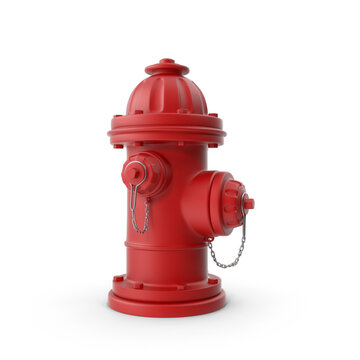 3d rendering Red fire hydrant isolated on white.