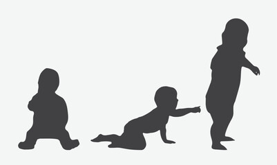 Charming Silhouettes, Captivating Portraits of a Little Cute Toddler Boy in Various Expressions