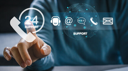 Hand of call center 24 hours support services, contact us, email, address, operator, customer,...