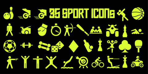 sport icon,35 sport icons,vektor, sports,illustration