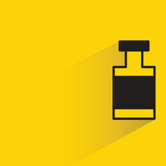 bottle with shadow on yellow background