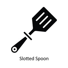 Slotted Spoon Vector   solid Icon Design illustration. Kitchen and home  Symbol on White background EPS 10 File