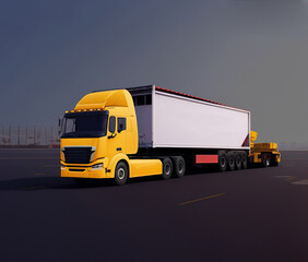 Fototapeta na wymiar ai generated illustration of cargo truck with copy space