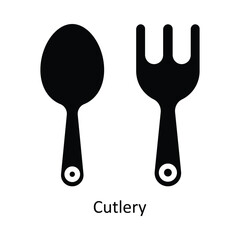 Cutlery Vector   solid Icon Design illustration. Kitchen and home  Symbol on White background EPS 10 File