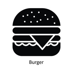 Burger Vector   solid Icon Design illustration. Kitchen and home  Symbol on White background EPS 10 File