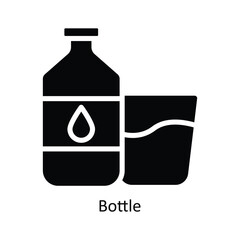Bottle  Vector   solid Icon Design illustration. Kitchen and home  Symbol on White background EPS 10 File