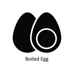 Boiled Egg Vector   solid Icon Design illustration. Kitchen and home  Symbol on White background EPS 10 File