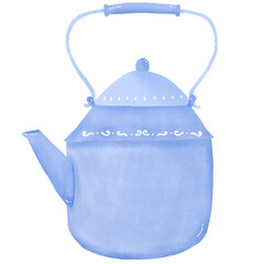 blue tea pot
