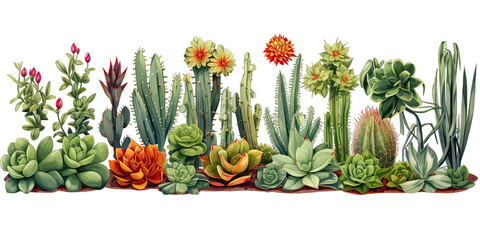 Cactus and succulent plants set 1