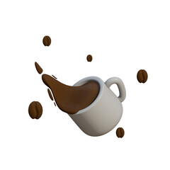 coffee cup and coffee beans