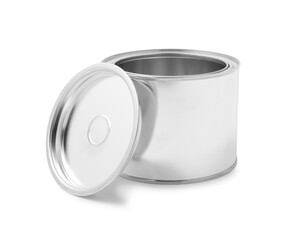 New metal paint can isolated on white