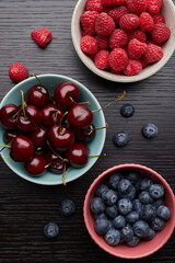 raspberries and blueberries