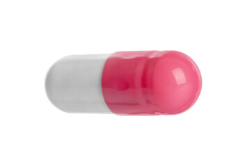 One pill isolated on white. Medicinal treatment