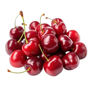 Cherry, isolated on transparent background.