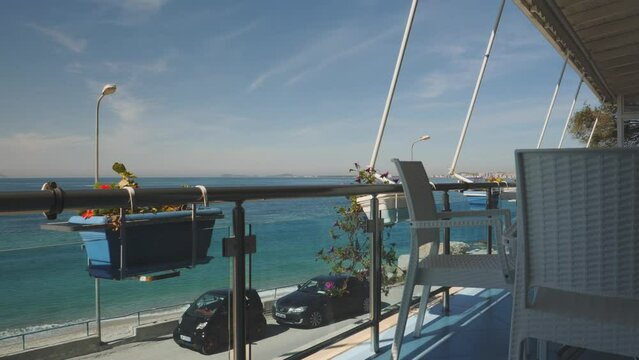 View from Table at Waterfront Restaurant at Albanian Coast