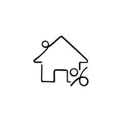 House Credit Line Style Icon Design