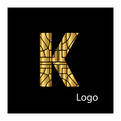 Initial K letter luxury beauty flourishes ornament monogram logo Swoosh Letter Logo Design for business and company identity. Water Wave K Logo with modern trendy