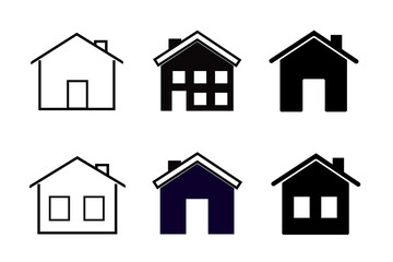 House Icon. Set Home. Vector Illustration