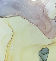 Alcohol Ink Painting. Oil Light Artistic Design.