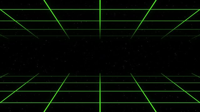 Abstract infinite grid lines moving in 4K. Technology background animation.
