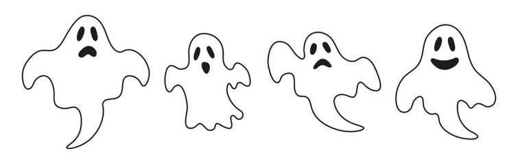 Contour ghost set for Halloween.