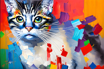 cat on the wall. Generative AI