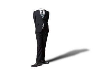 白背景とスーツを着た男	