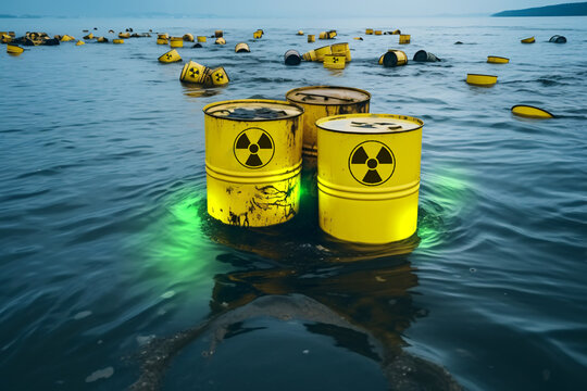 Radioactively contaminated water, radioactive waste drums, polluted seas. Generative AI