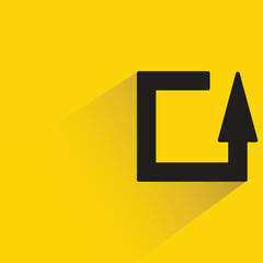 reload arrow with shadow on yellow background
