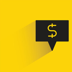 dollar message with shadow on yellow background