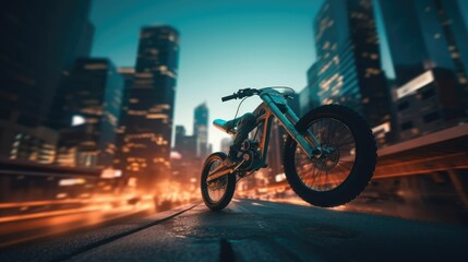 Professional young sportsman cyclist with bmx bike