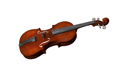 Fototapeta premium violin isolated on white 3d model