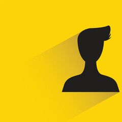 silhouette man with shadow on yellow background