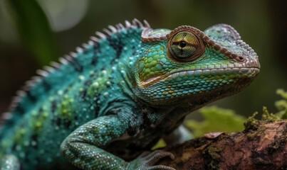 Obraz premium Vibrant World: A Kaleidoscope of Colorful Chameleons in their Natural Habitat GENERATIVE AI, AI GENERATIVA