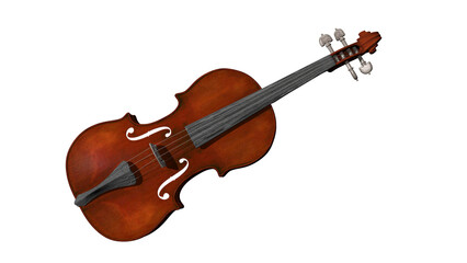 Fototapeta na wymiar violin isolated on white 3d model