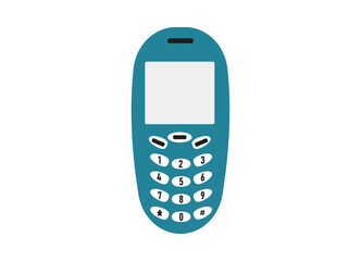 Vector illustration of vintage push button phone.communication idea concept.