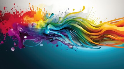 Fototapeta na wymiar Vibrant Festivity Rainbow Splash Color Abstract Background Celebration