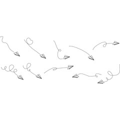 Paper Plane Dotted Line