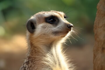 Fototapeta premium Meerkat animal portrait. Generate Ai