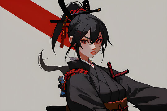 japanese female samurai and sord