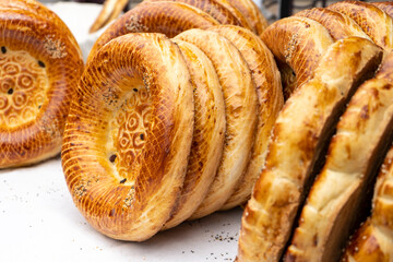 a uzbek bread in a shop
