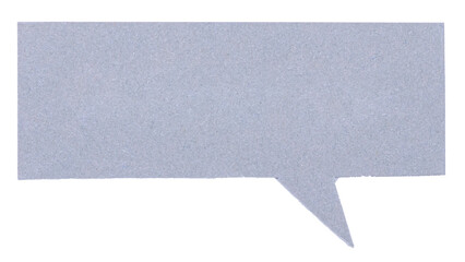 Gray blank cut out paper cardboard speech bubble of rectangular shape with copy space for text on...