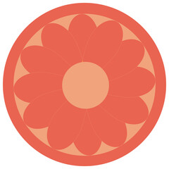 Simple Red Grapefruit Slice Isolated On White Background. Simple Object for Print, Design, Web and App.