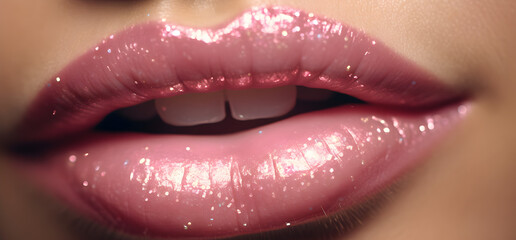 close up lips of woman